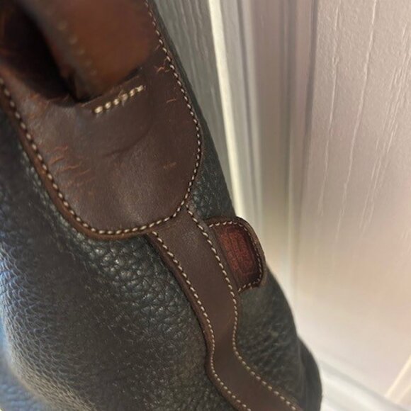 Vintage Dooney Bourke Leather Bucket Shoulder Bag Brown Pebbled Leather Red Tag - Picture 5 of 8